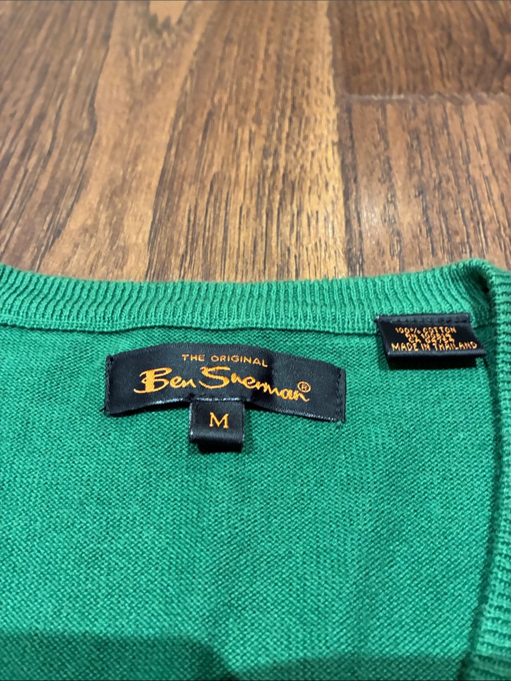 Ben Sherman Green Argyle Knit V-Neck Sweater Vest - Picture 5 of 8